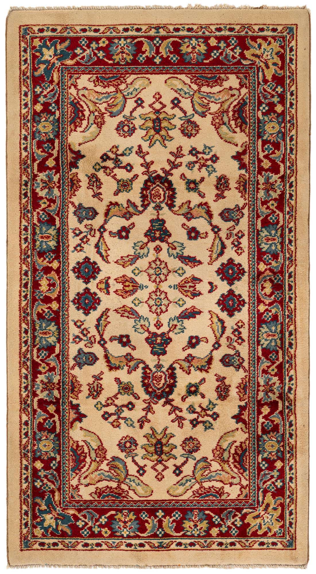 3' 11 x 7' 3 Hand Knotted Kashan Wool Rug