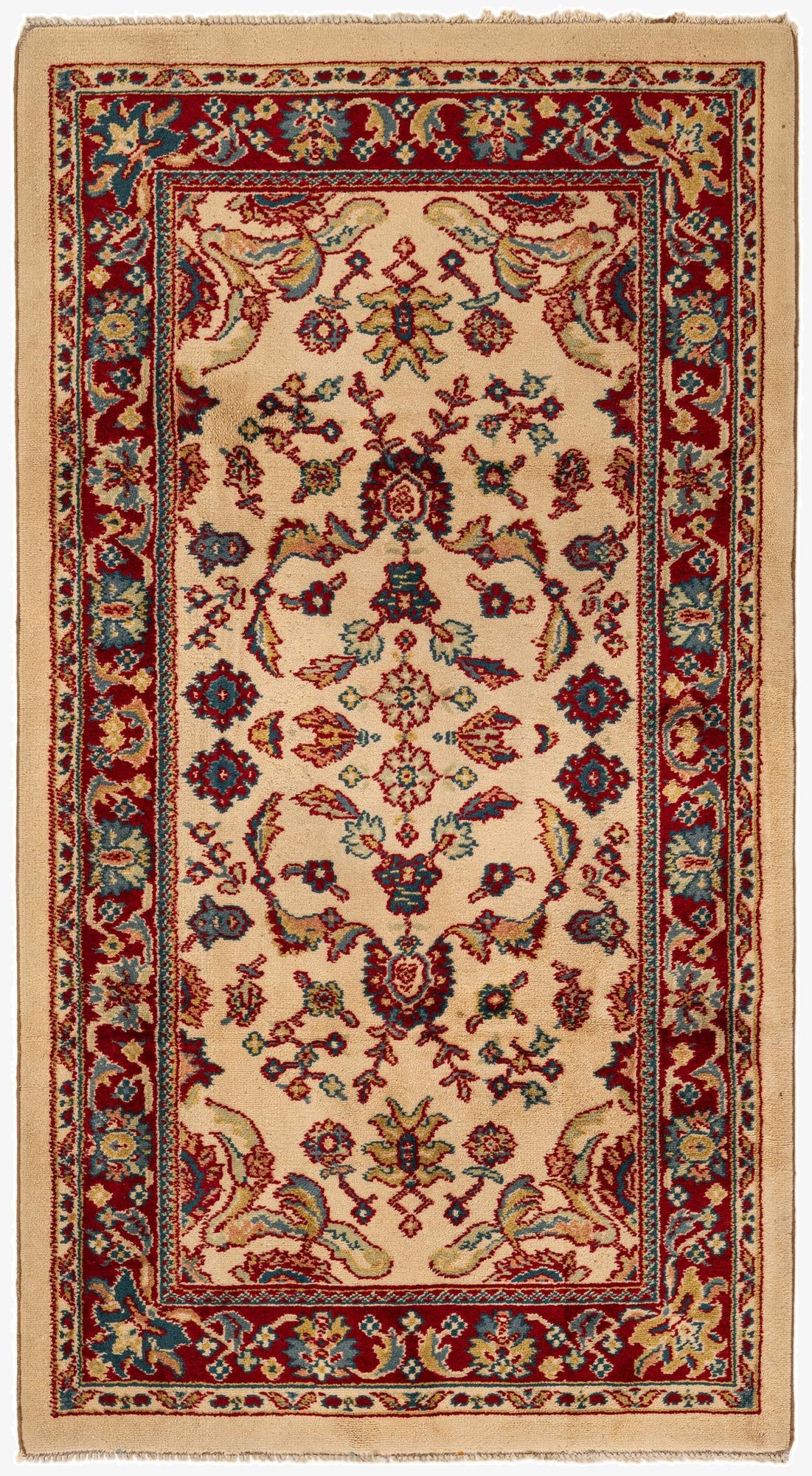 3' 11 x 7' 3  Hand Knotted Kashan Wool Rug