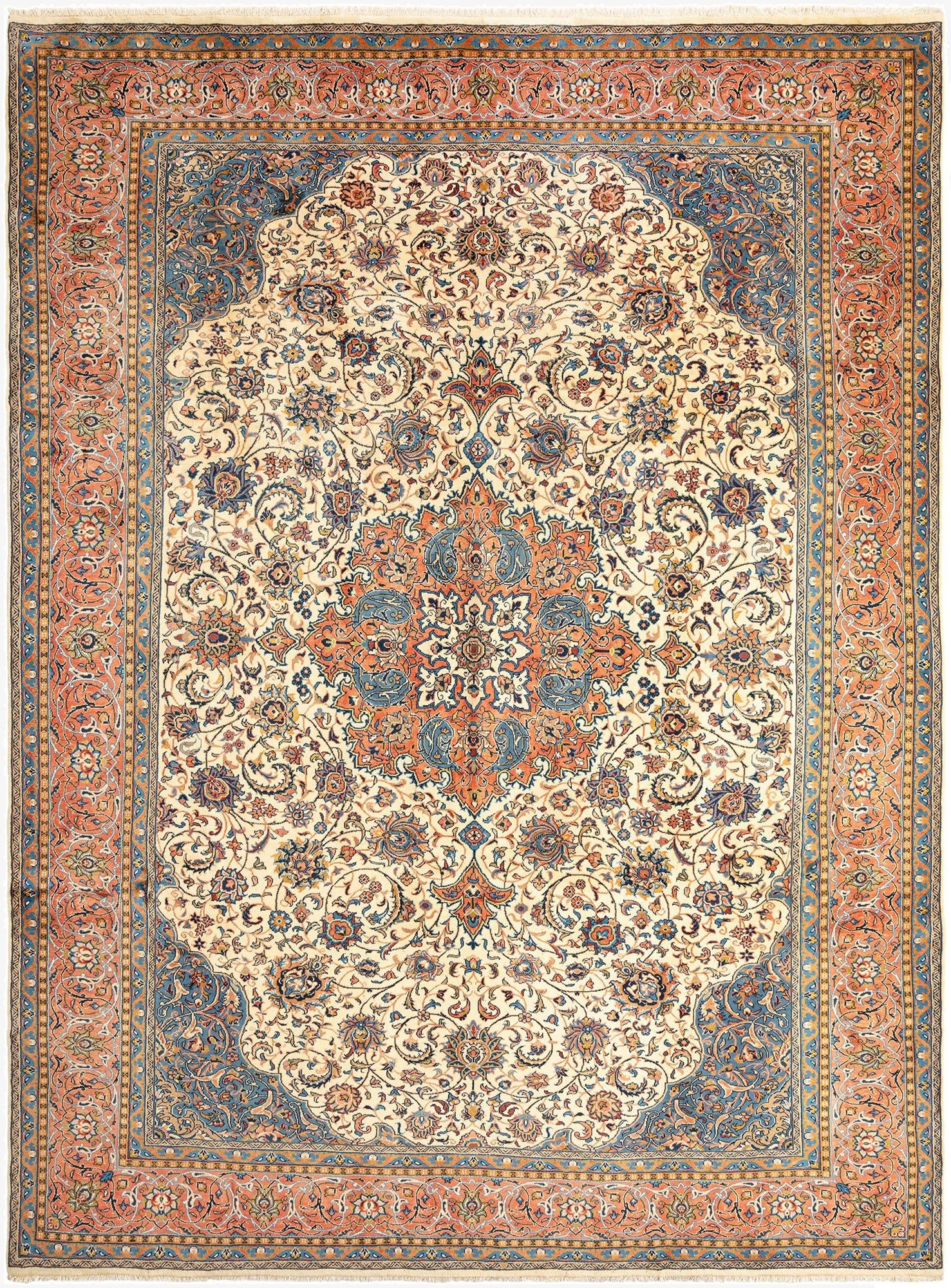 9' 4 x 12' 11 Kashan Wool Rug