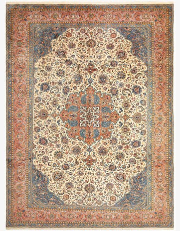 9' 4 x 12' 11 Kashan Wool Rug