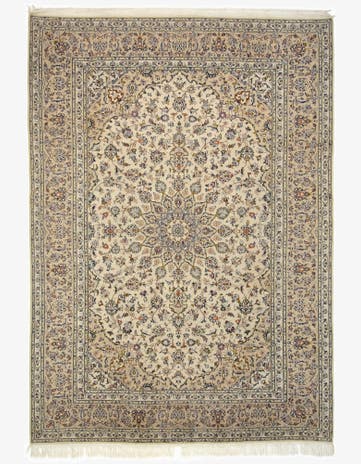8' x 11' 2 Hand Knotted Kashan Persian Wool Rug