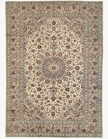 8' x 11' 2 Hand Knotted Kashan Persian Wool Rug