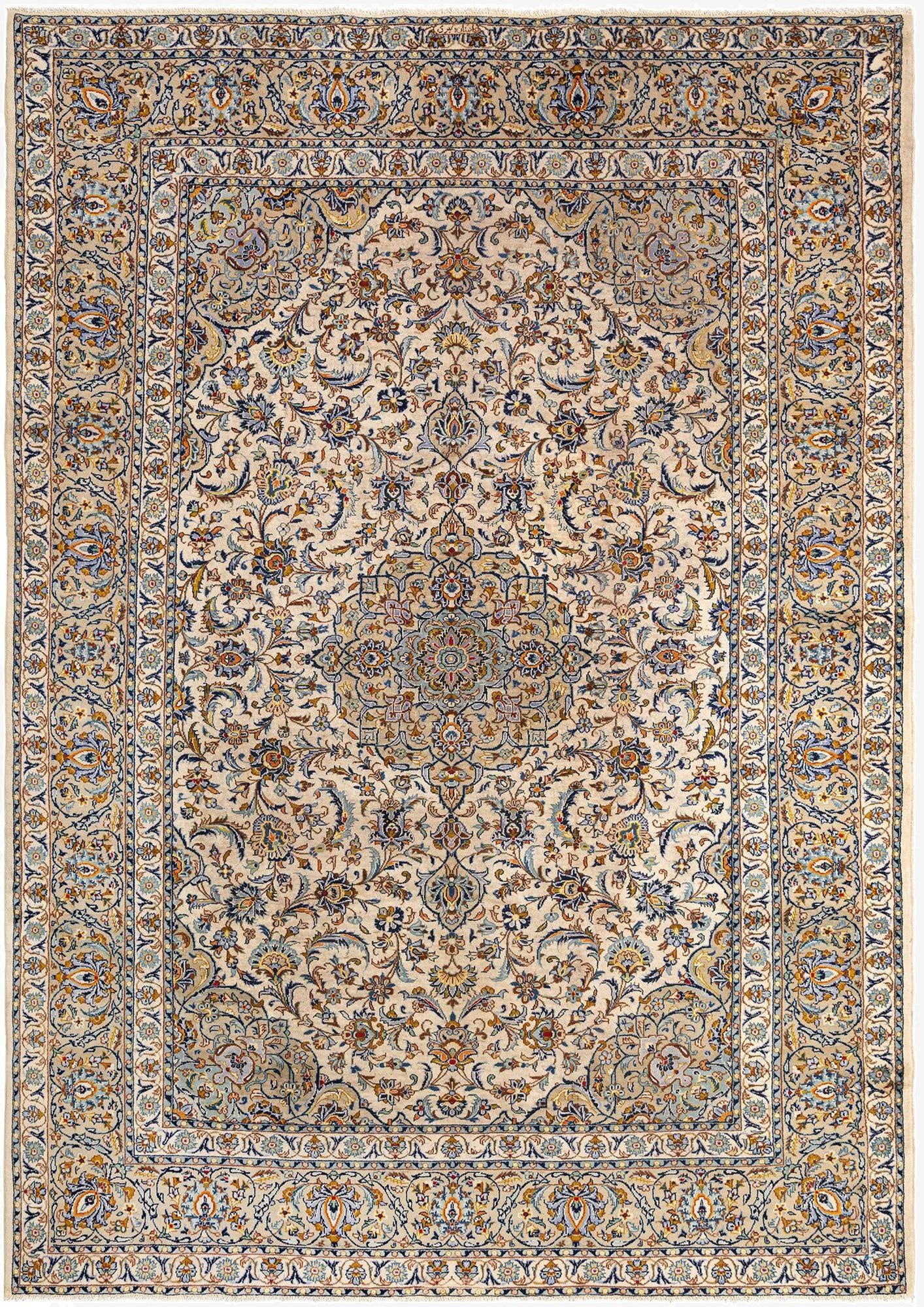 8' x 11' 4 Kashan Wool Rug