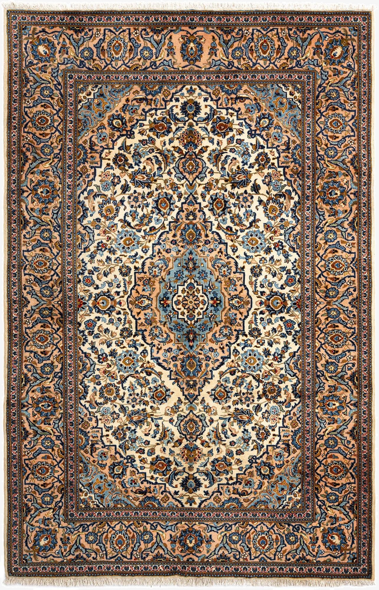 6' 7 x 10' Kashan Wool Rug