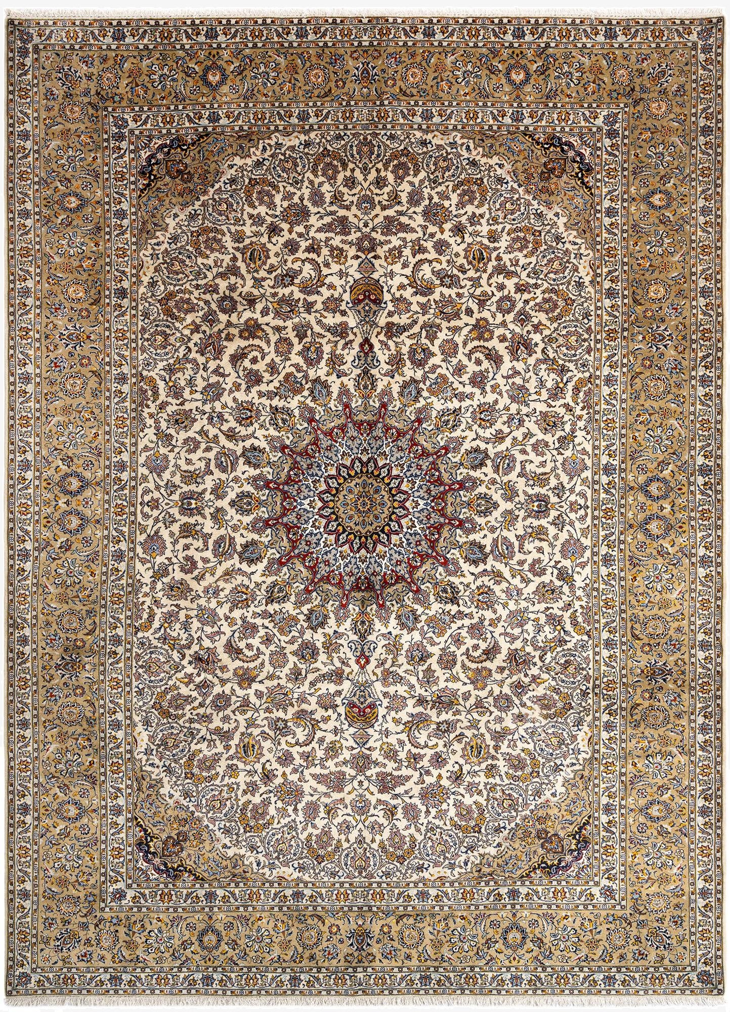 9' 8 x 12' 11 Kashan Wool Rug