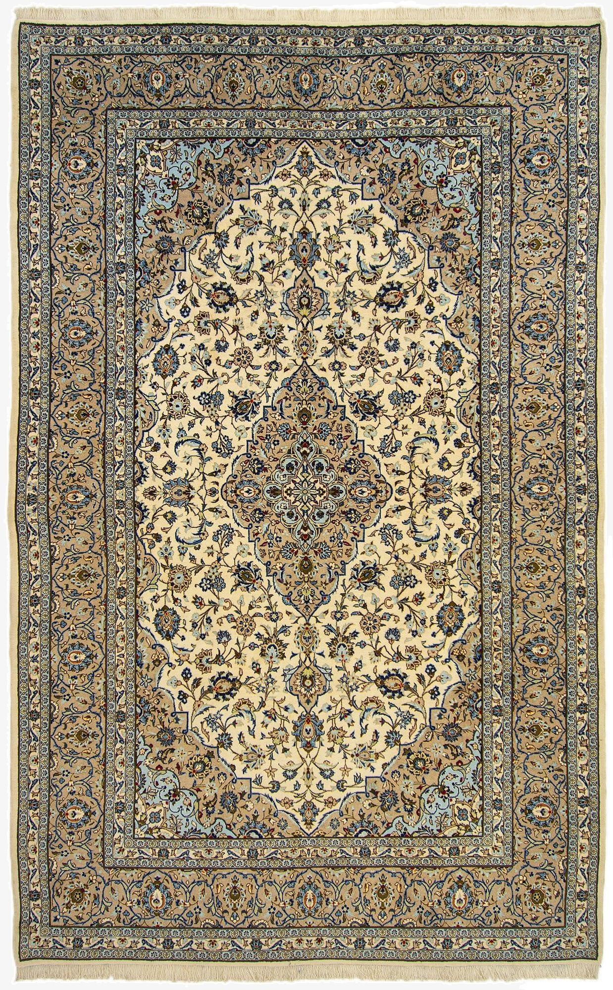 7' 10 x 13'  Hand Knotted Kashan Persian Wool Rug