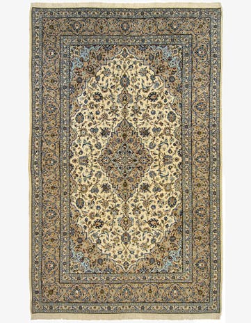 7' 10 x 13' Hand Knotted Kashan Persian Wool Rug