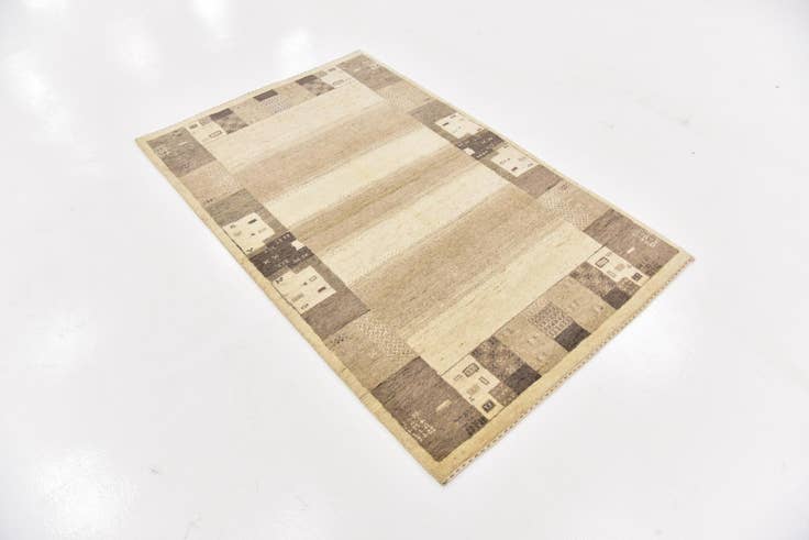 Detail image of 3' 10 x 6' Hand Knotted Kashkuli Gabbeh Wool Rug