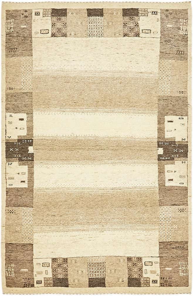3' 10 x 6' Hand Knotted Kashkuli Gabbeh Wool Rug