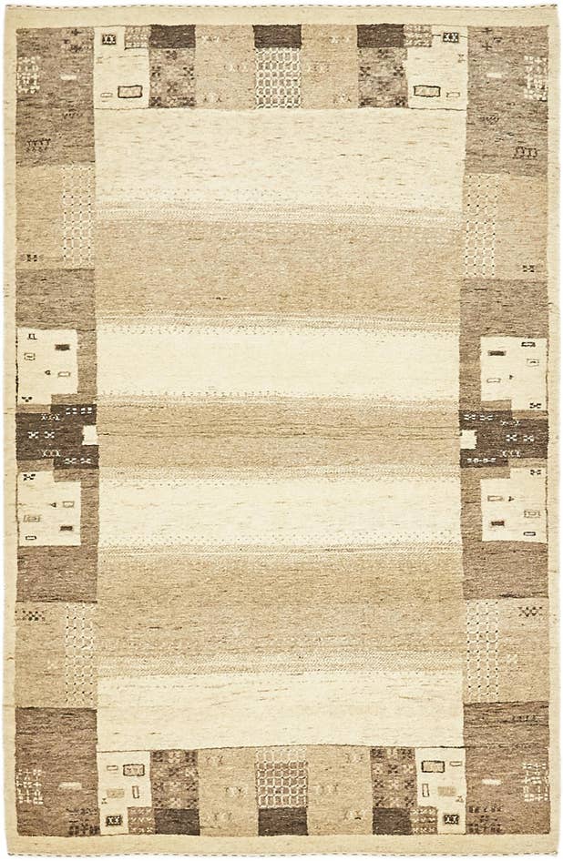 Detail image of 3' 10 x 6' Hand Knotted Kashkuli Gabbeh Wool Rug