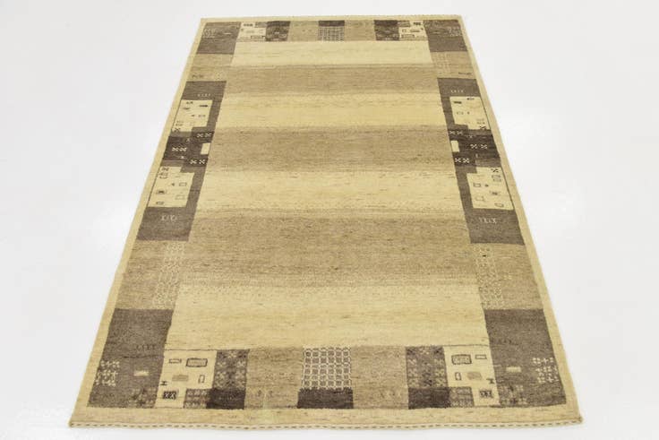 Detail image of 4' x 6' Hand Knotted Kashkuli Gabbeh Wool Rug