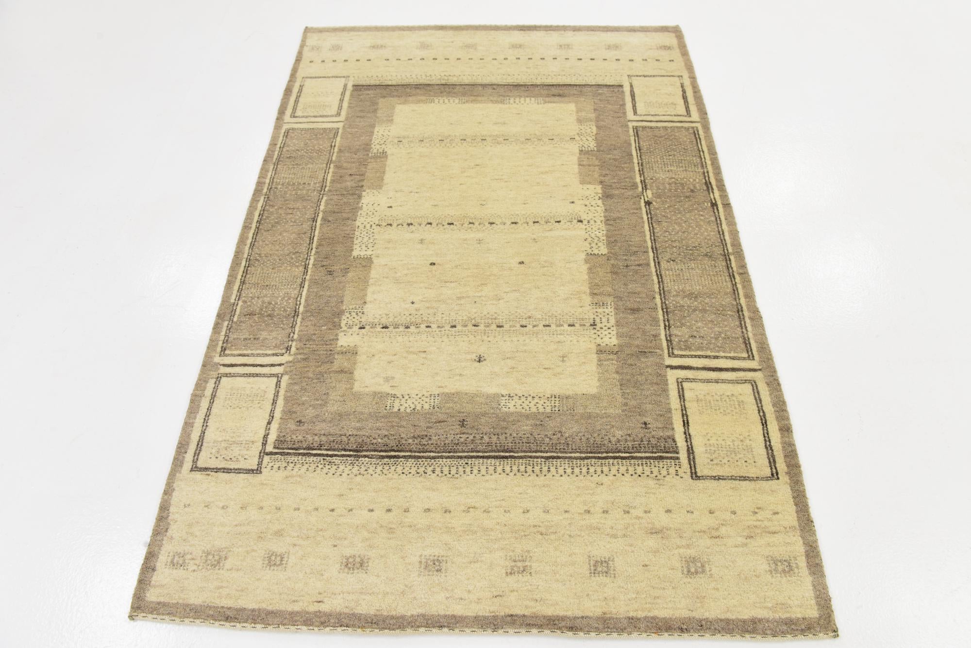 3' 10 x 5' 8 Hand Knotted Kashkuli Gabbeh Wool Rug