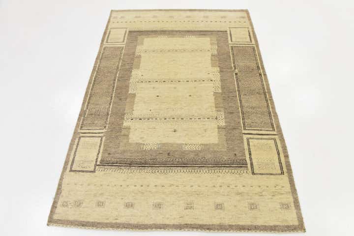 3' 10 x 5' 8 Hand Knotted Kashkuli Gabbeh Wool Rug