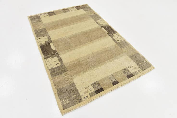 Detail image of 4' x 6' Hand Knotted Kashkuli Gabbeh Wool Rug