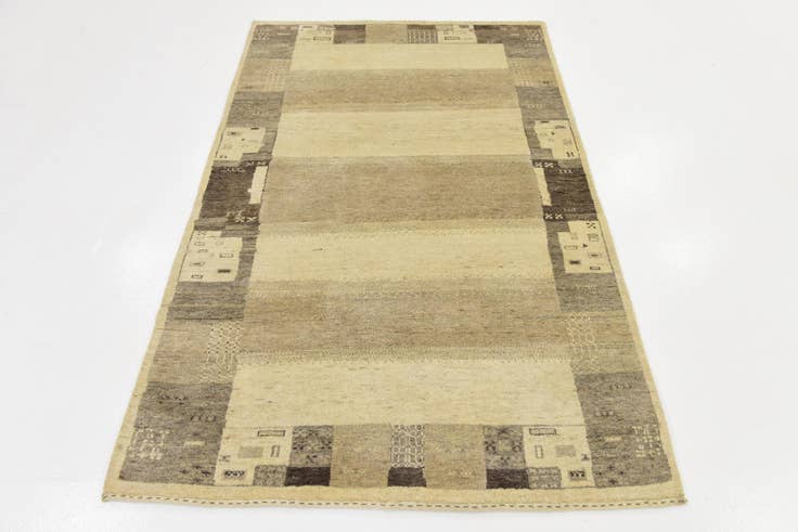 Detail image of 4' x 6' Hand Knotted Kashkuli Gabbeh Wool Rug