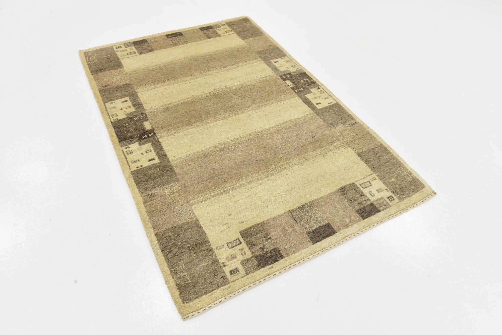 4' x 6' Hand Knotted Kashkuli Gabbeh Wool Rug