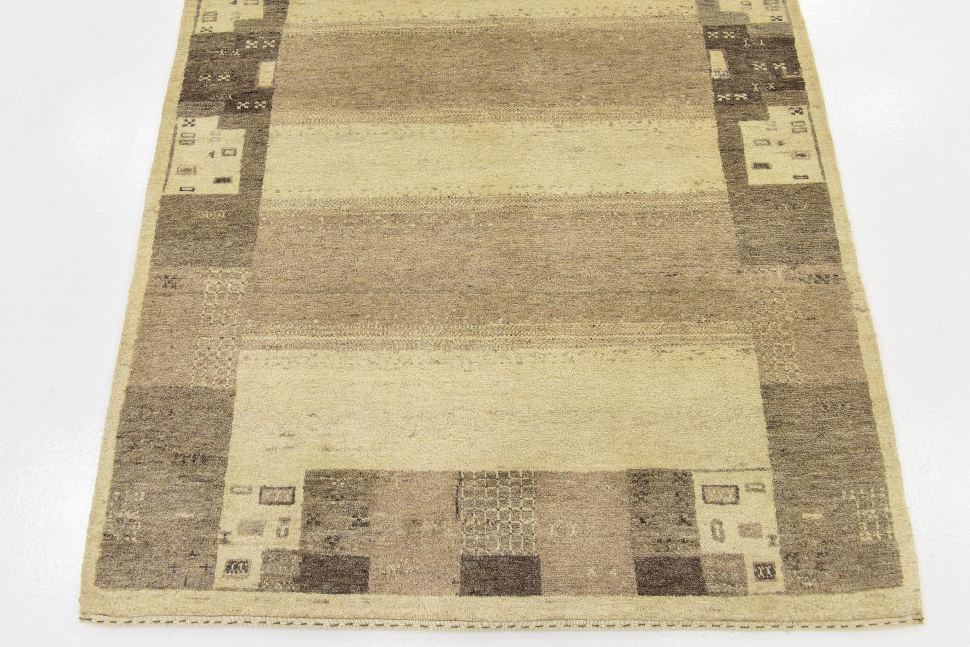 4' x 6' Hand Knotted Kashkuli Gabbeh Wool Rug