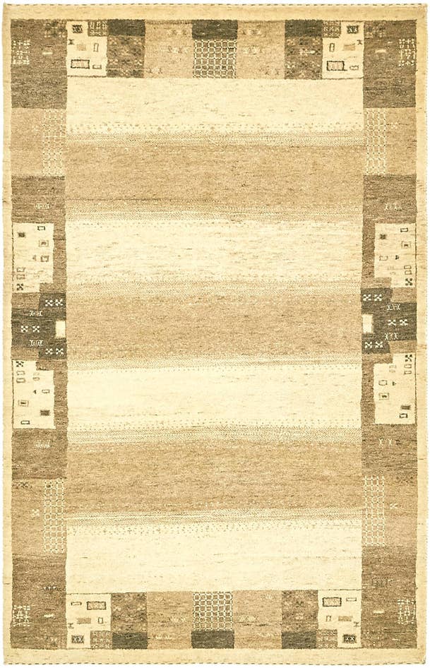 Detail image of 4' x 6' 2 Hand Knotted Kashkuli Gabbeh Wool Rug