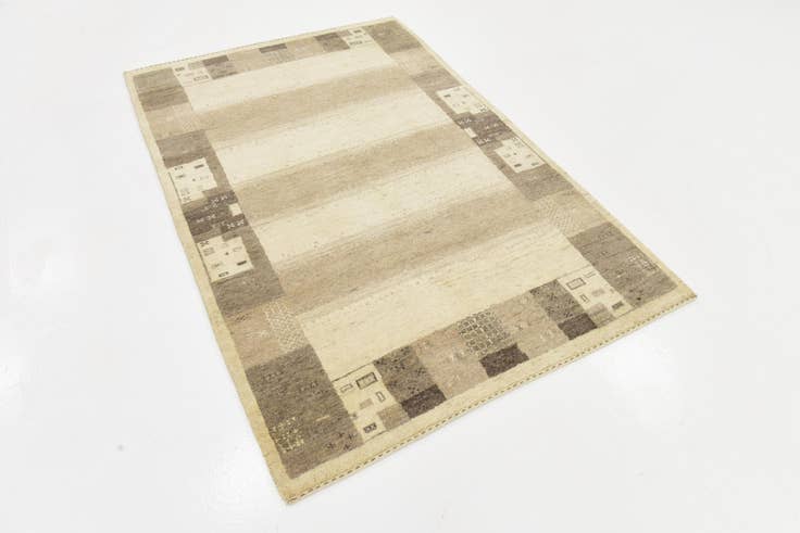 Detail image of 4' x 5' 9 Hand Knotted Kashkuli Gabbeh Wool Rug