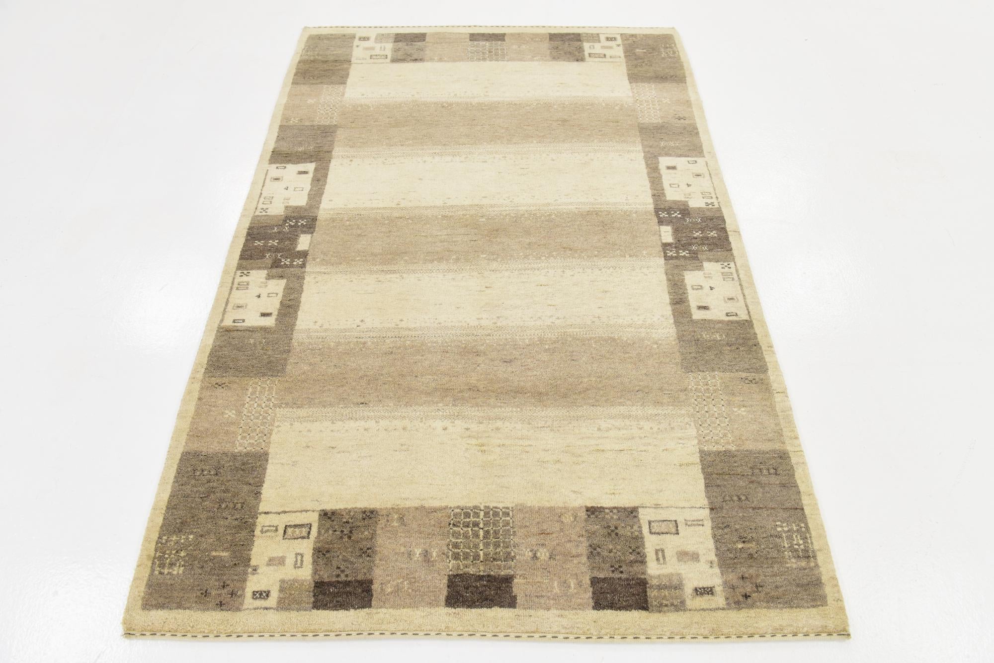 4' x 5' 9 Hand Knotted Kashkuli Gabbeh Wool Rug