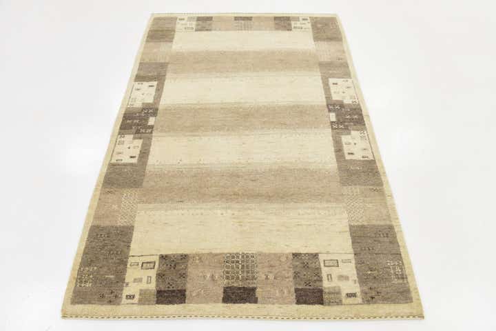4' x 5' 9 Hand Knotted Kashkuli Gabbeh Wool Rug