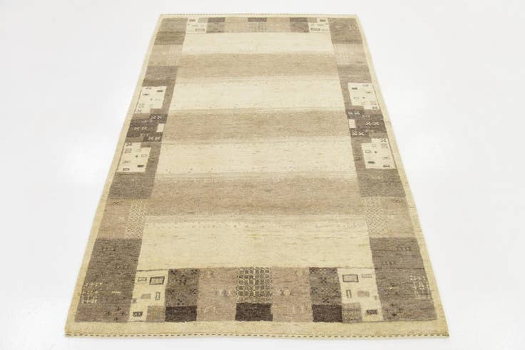 Detail image of 4' x 5' 9 Hand Knotted Kashkuli Gabbeh Wool Rug