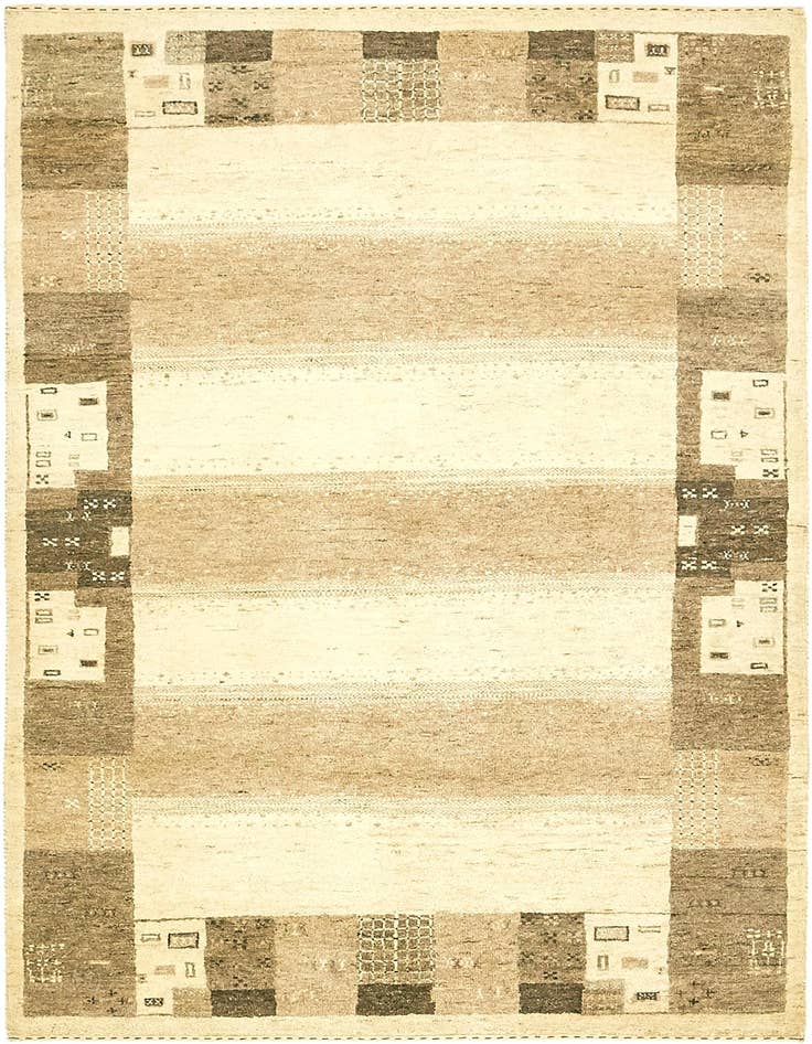 Detail image of 4' x 5' 9 Hand Knotted Kashkuli Gabbeh Wool Rug