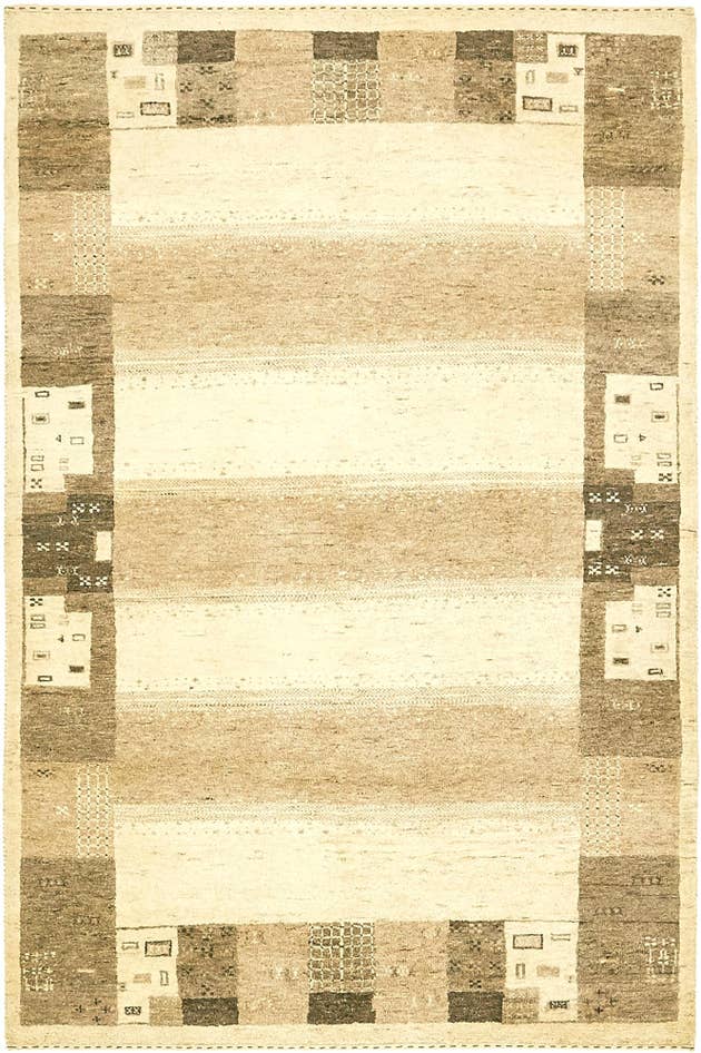 Detail image of 4' x 5' 9 Hand Knotted Kashkuli Gabbeh Wool Rug