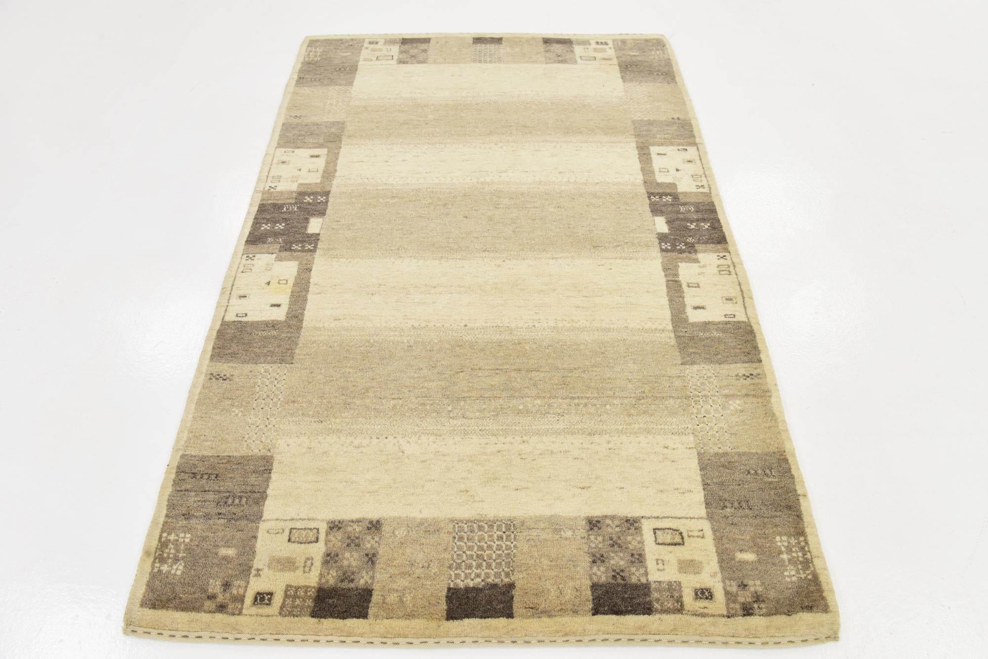 4' x 6' 2 Hand Knotted Kashkuli Gabbeh Wool Rug