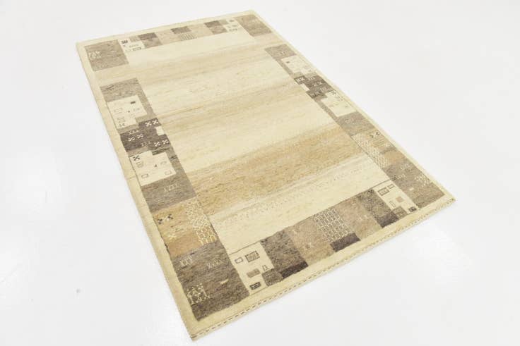 Detail image of 3' 10 x 6' Hand Knotted Kashkuli Gabbeh Wool Rug