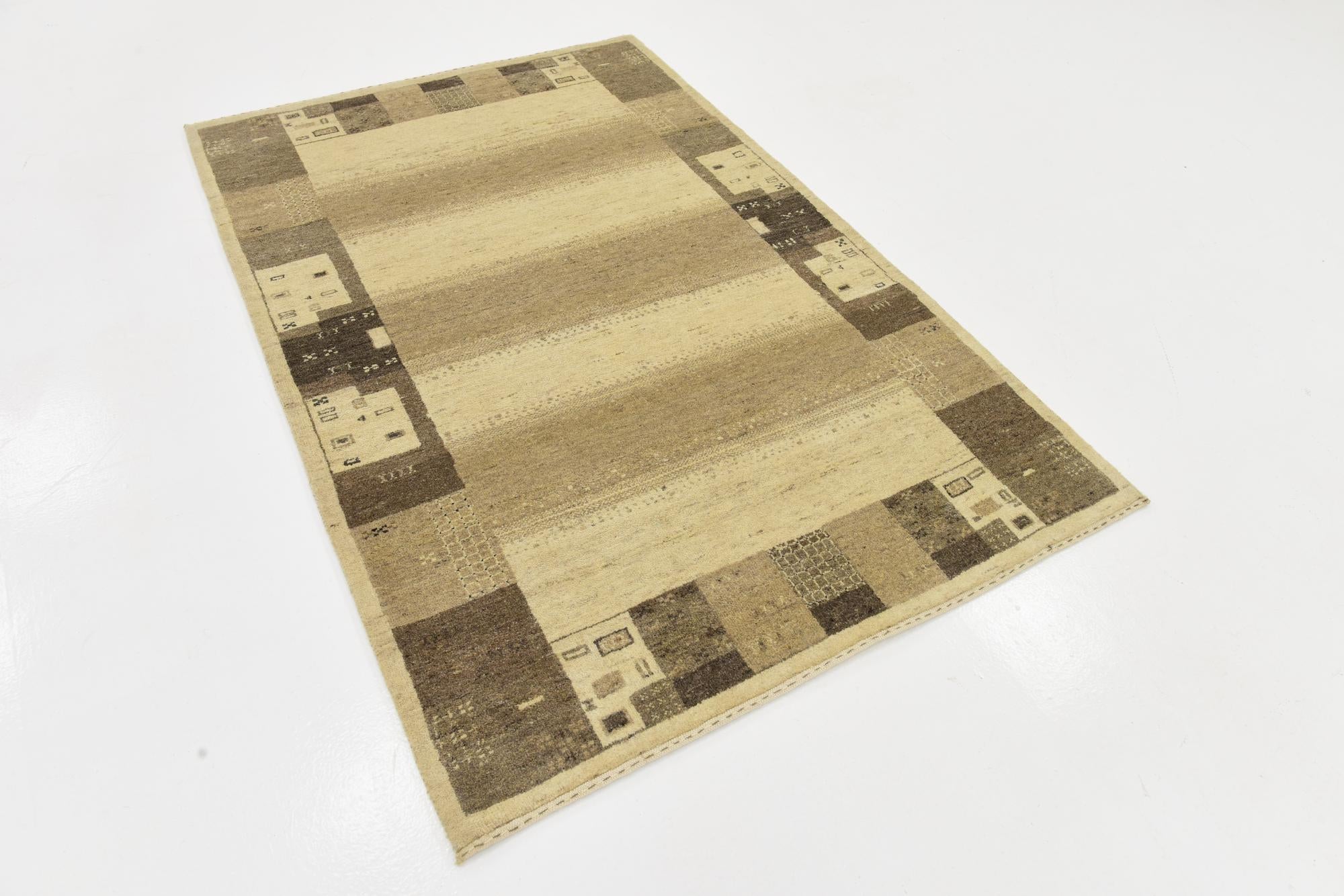 4' x 6' 2 Hand Knotted Kashkuli Gabbeh Wool Rug