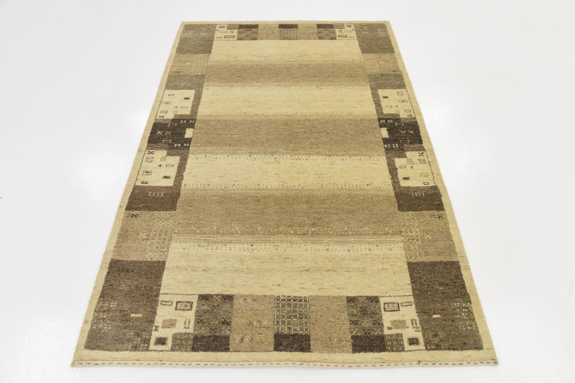 4' x 6' 2 Hand Knotted Kashkuli Gabbeh Wool Rug