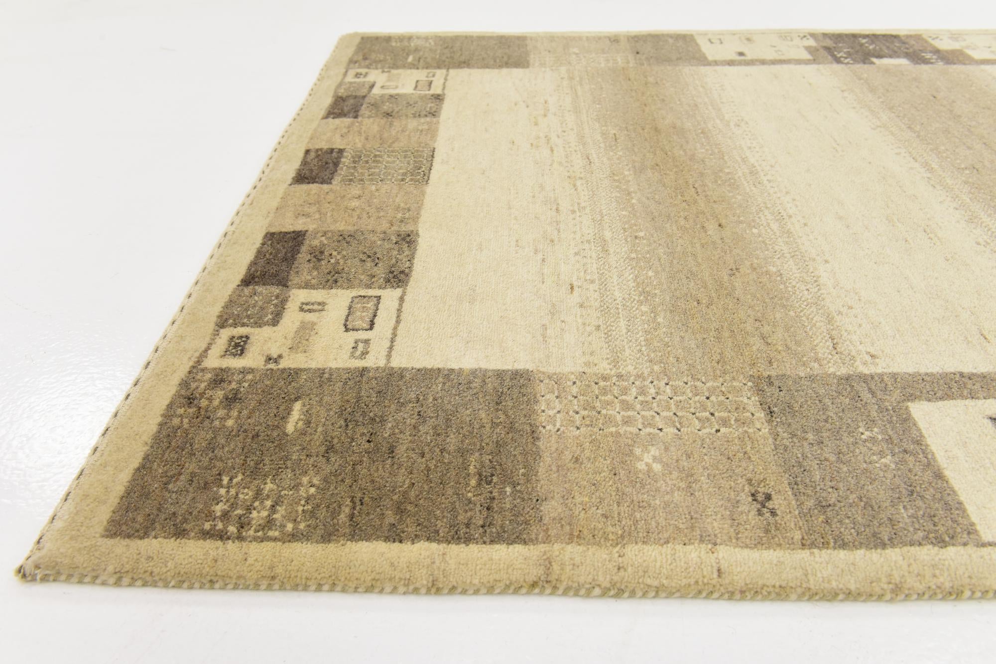 4' x 6' 2 Hand Knotted Kashkuli Gabbeh Wool Rug