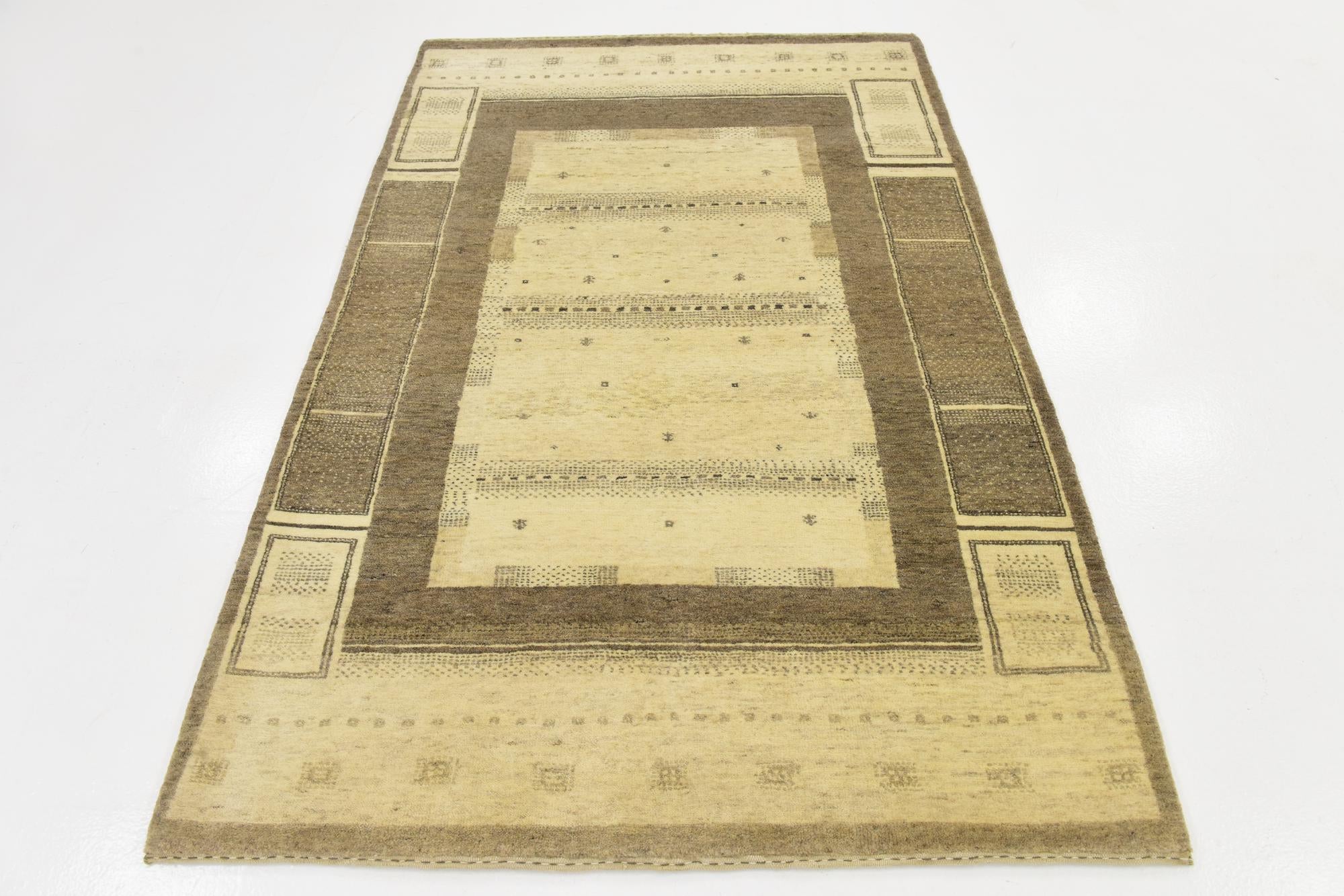 4' x 6' 2 Hand Knotted Kashkuli Gabbeh Wool Rug