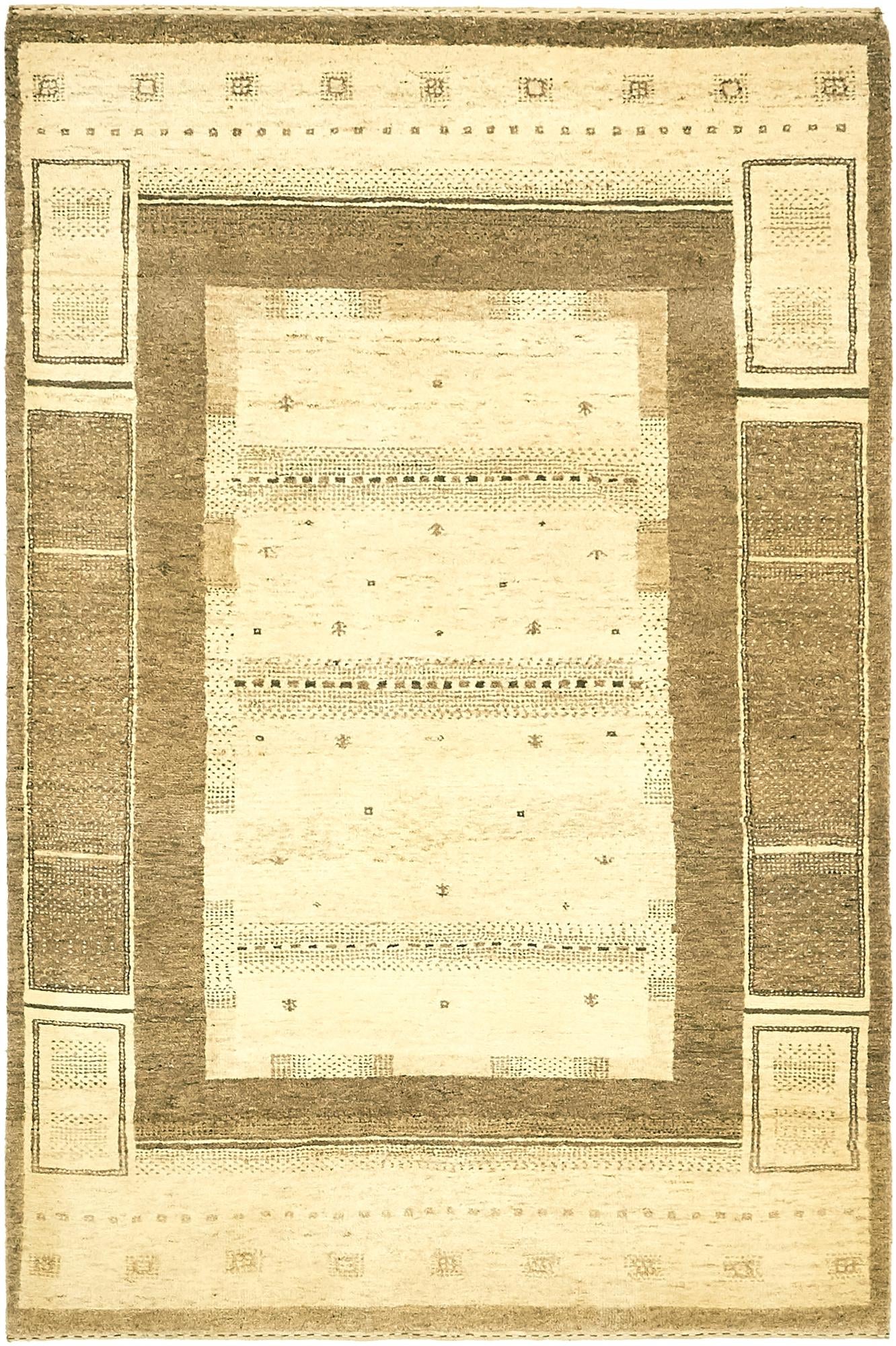 4' x 6' 2 Hand Knotted Kashkuli Gabbeh Wool Rug