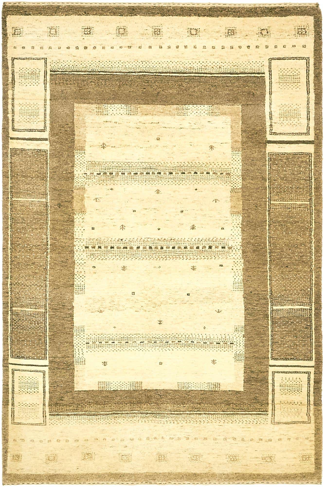 4' x 6' 2 Hand Knotted Kashkuli Gabbeh Wool Rug
