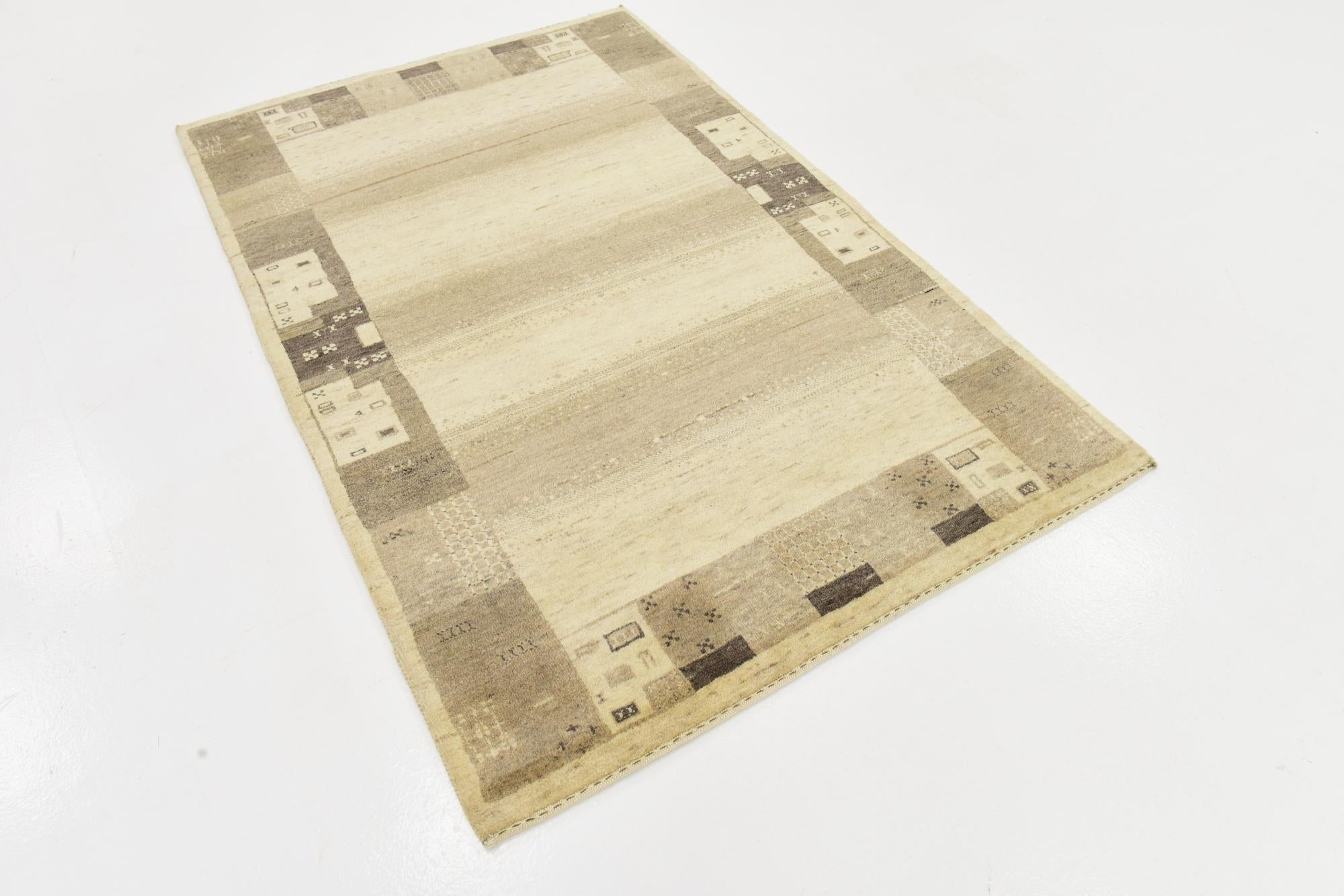 3' 10 x 6' Hand Knotted Kashkuli Gabbeh Wool Rug