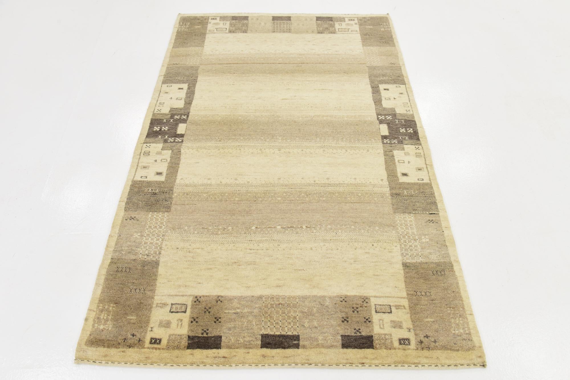 3' 10 x 6' Hand Knotted Kashkuli Gabbeh Wool Rug