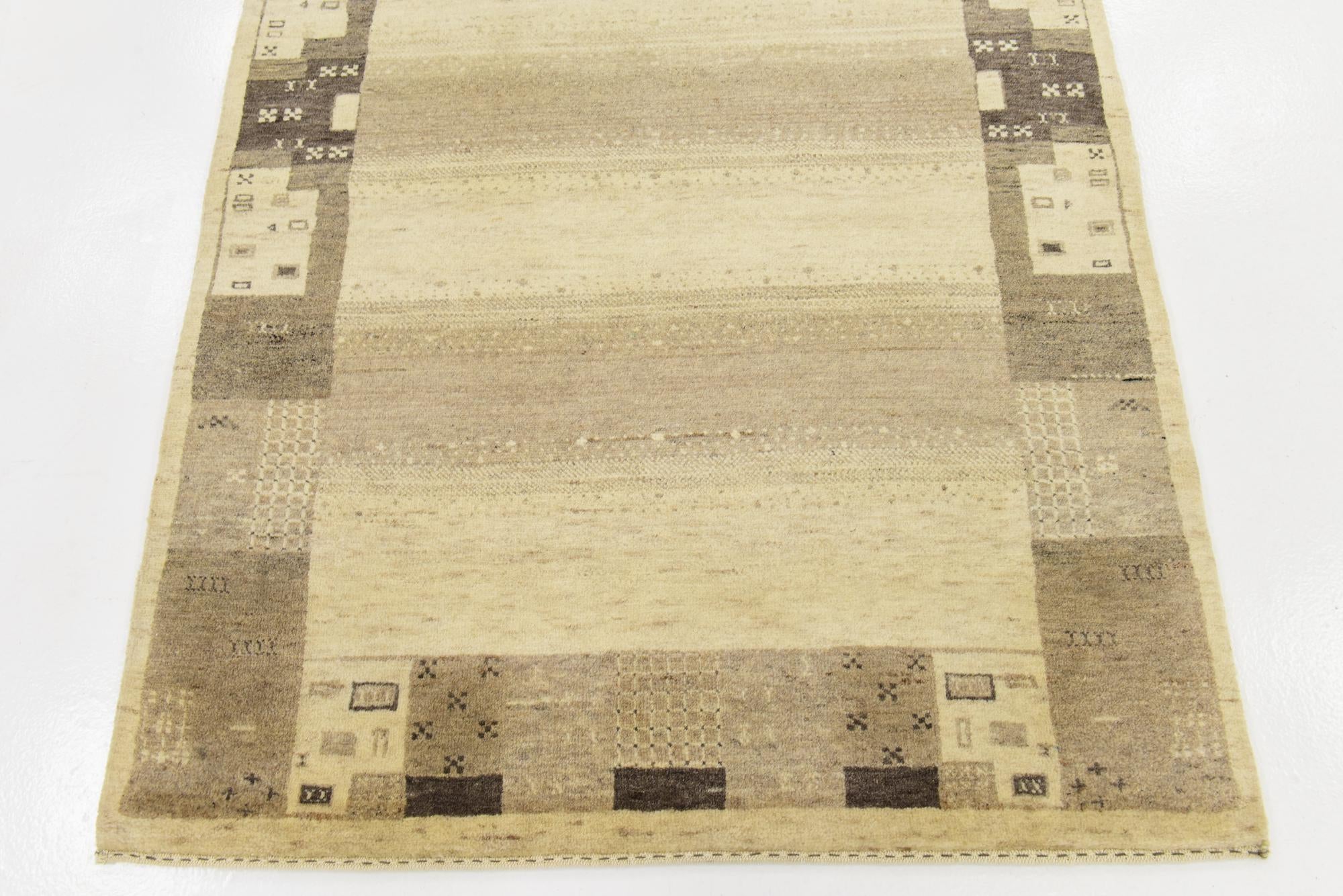 3' 10 x 6' Hand Knotted Kashkuli Gabbeh Wool Rug