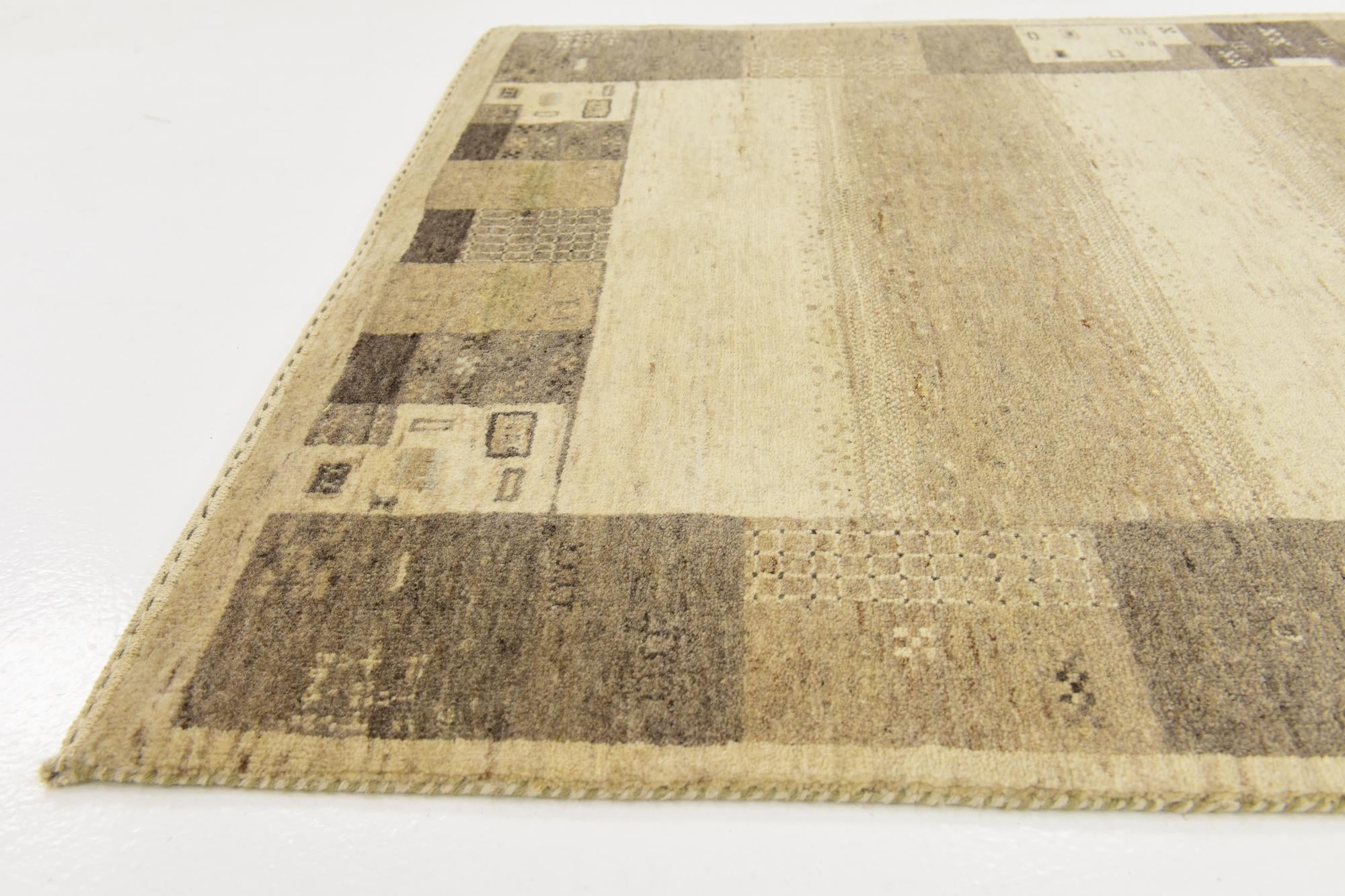 3' 10 x 6' Hand Knotted Kashkuli Gabbeh Wool Rug