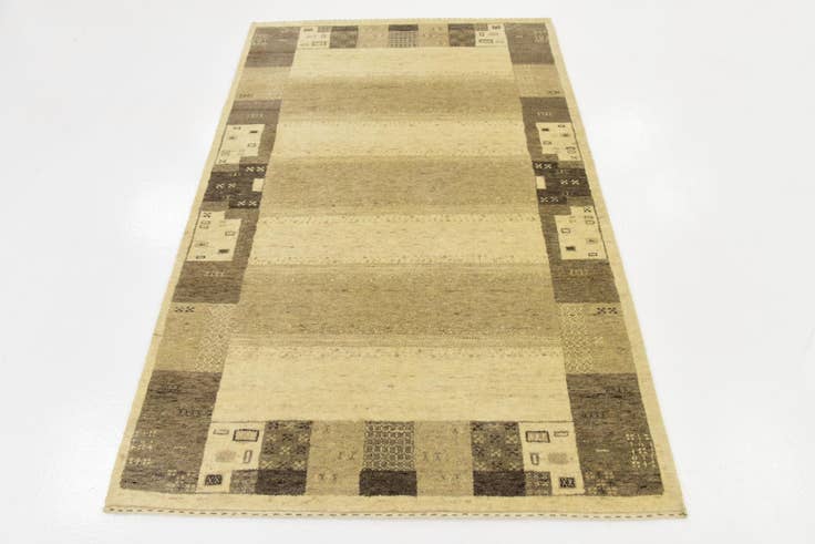 Detail image of 3' 10 x 6' Hand Knotted Kashkuli Gabbeh Wool Rug