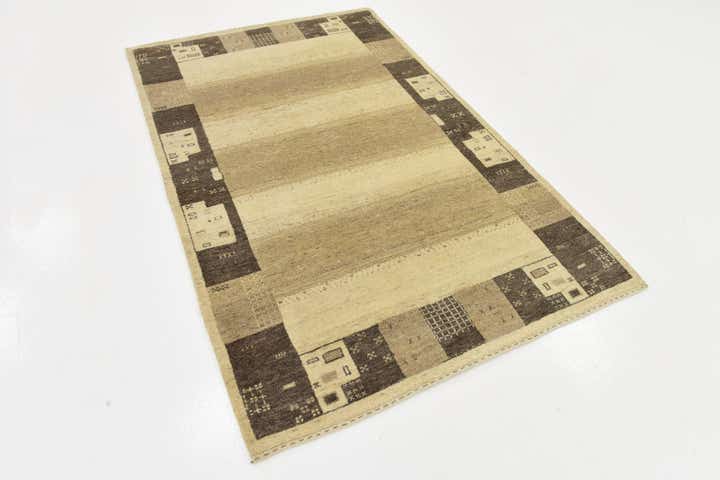 4' x 6' 3 Hand Knotted Kashkuli Gabbeh Wool Rug