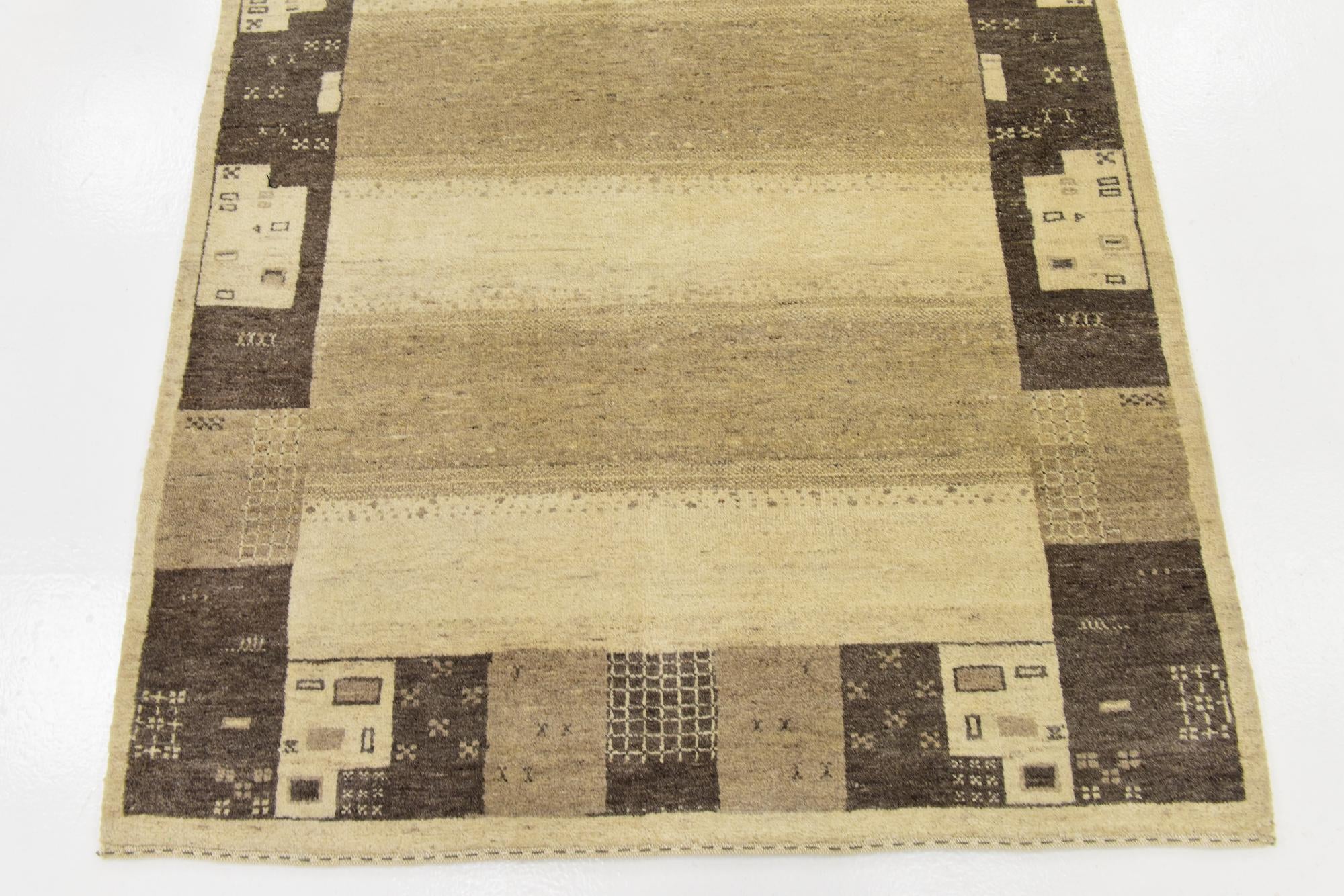 4' x 6' 3 Hand Knotted Kashkuli Gabbeh Wool Rug