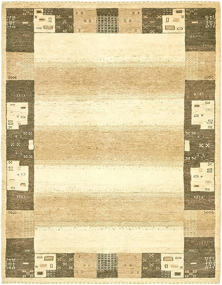 Detail image of 4' x 6' 3 Hand Knotted Kashkuli Gabbeh Wool Rug