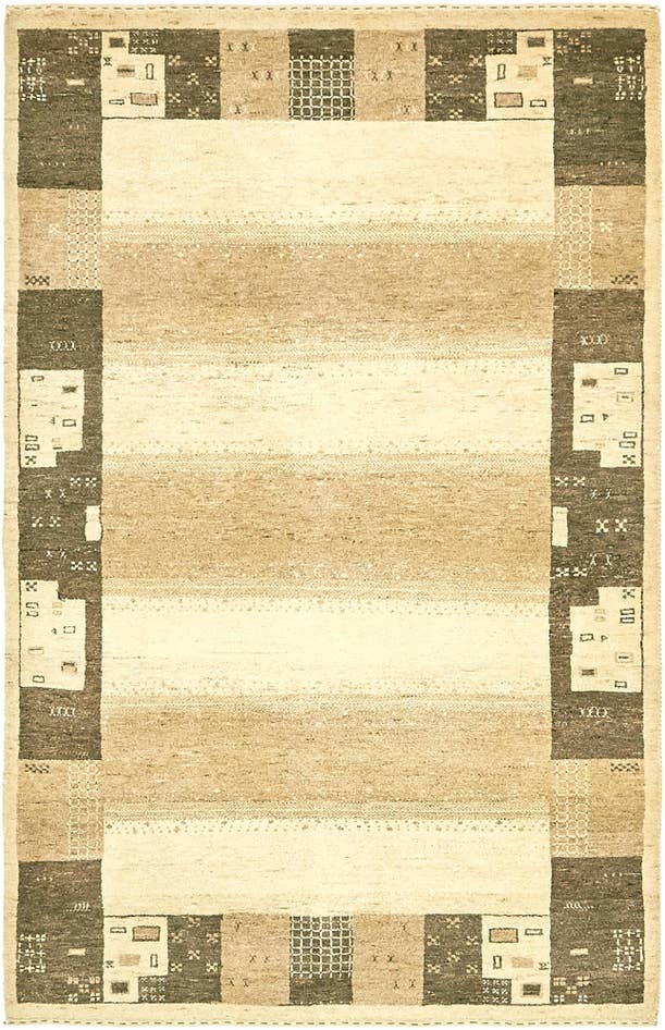 Detail image of 4' x 6' 3 Hand Knotted Kashkuli Gabbeh Wool Rug