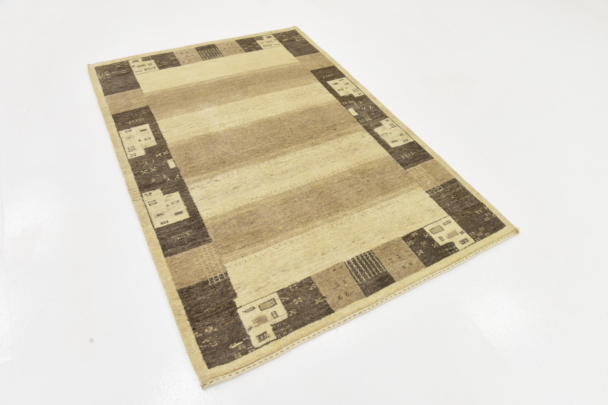 4' x 5' 9 Hand Knotted Kashkuli Gabbeh Wool Rug