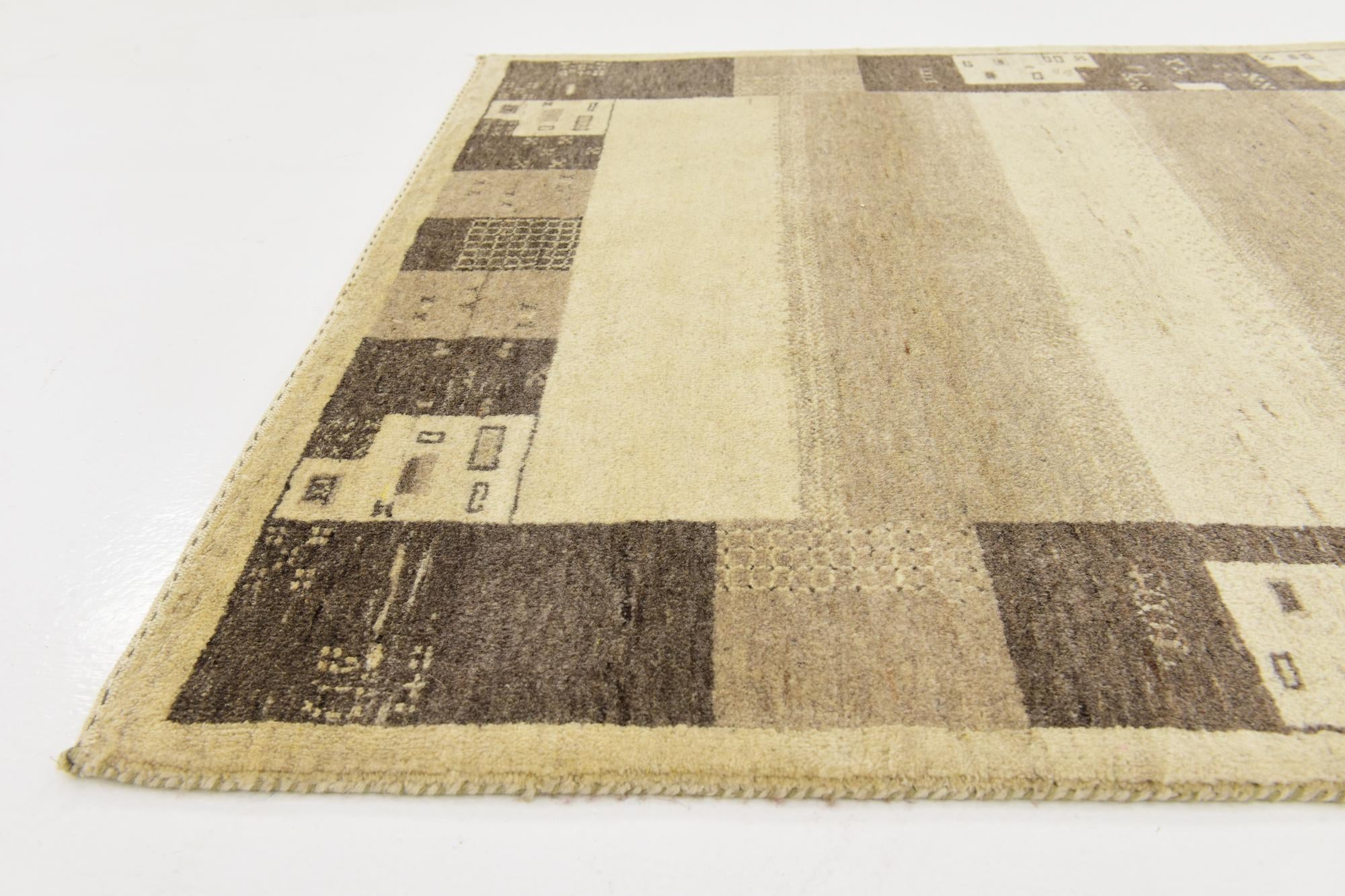 4' x 5' 9 Hand Knotted Kashkuli Gabbeh Wool Rug