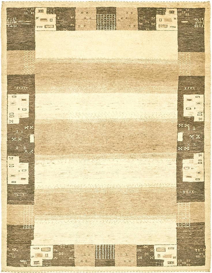 Detail image of 4' x 5' 9 Hand Knotted Kashkuli Gabbeh Wool Rug