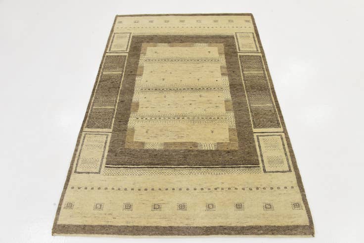 Detail image of 4' x 5' 10 Hand Knotted Kashkuli Gabbeh Wool Rug