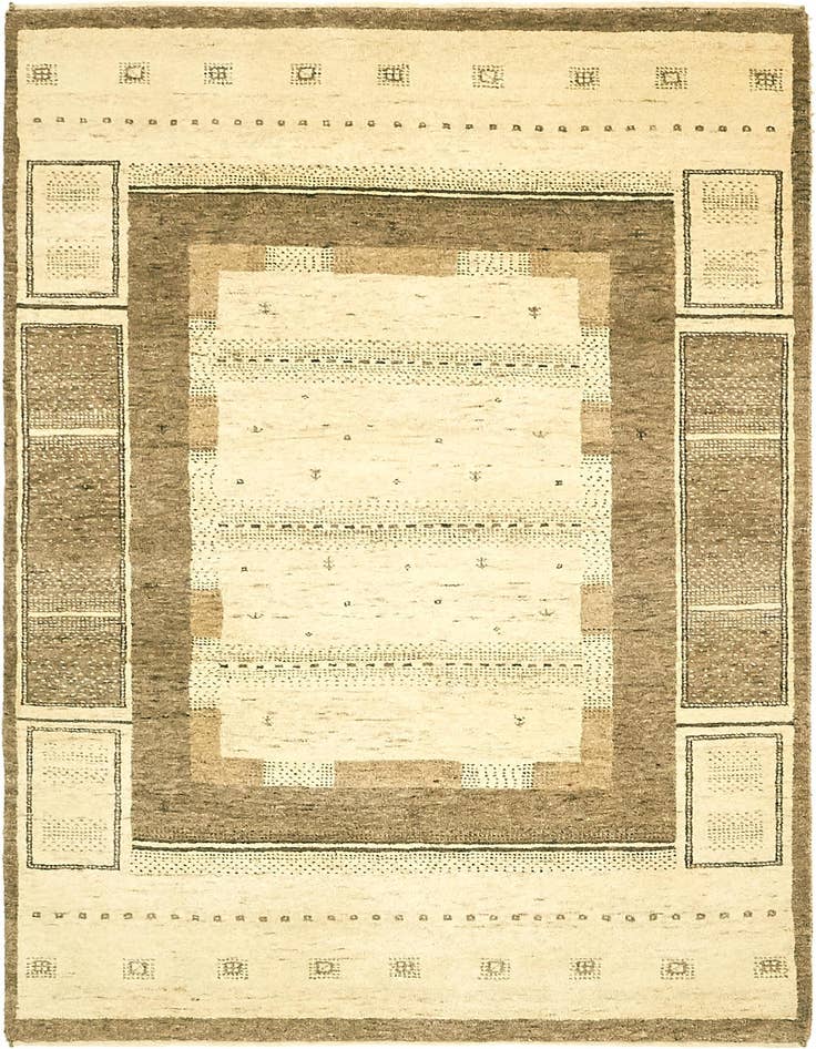 Detail image of 4' x 5' 10 Hand Knotted Kashkuli Gabbeh Wool Rug